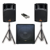 E-Lektron Sonic Boost Pro SBP 825 Bluetooth Vocal Bass Sound PA System UHF Mics and stands