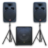 E-Lektron Pentamix 522 2200W Bluetooth Vocal Sound System with Linkable Microphones Stands for Event DJ Party Band