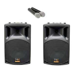 E-Lektron Duevibe 12 1400W 2 X 12 inch UHF Mics TWS Bluetooth Portable Speakers System PA UHF Mics (Copy)