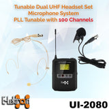 E-Lektron Belt pack UHF transmitter headset and Lavalier Tie-clip for IU-4013 IU-2080