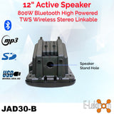 E-Lektron Pentamix 522 2200W Bluetooth Vocal Sound System with Linkable Microphones Stands for Event DJ Party Band