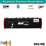 E-Lektron SE-6MM 6 Channel Bluetooth Audio Mixer Phantom Power w/ Condenser Mic