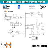 E-Lektron SE-4MM 4 Channel Bluetooth Audio Mixer Phantom Power w/ Condenser Mic