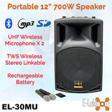 E-Lektron Sonic Boost Plus SAP 552 Bluetooth Vocal Bass Sound PA System UHF Mics and Pole