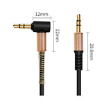 ACL 2.0 Meter 90 degree right angle 3.5mm Auxiliary Audio Jack to Jack Cable Male to Male AUX Cable for Headphones Home and Car Stereos