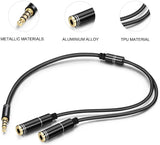 ACL 2 X Headphone Auido Microphone Splitter Adapter Aux 3.5mm Male to 3.5mm Female Headphone output & 3.5mm Female Mic Input