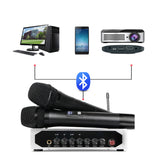 E-Lektron Portable UHF Tunable Wireless Karaoke Microphone System 2xHandheld For PA DJ Party